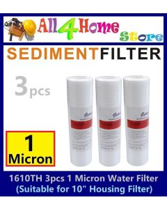 3pcs Water Filter Replacement Cartridge 1 MICRON 10" Higher Density