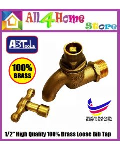 ABTools 1/2” Brass Loose Key Bib Tap (2168) (Made in Malaysia) 铜锁匙龙头