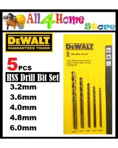 3.2mm-6mm 5pcs DEWALT HSS drill bit set METAL WOOD PLASTIC BITS 