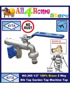 1/2" KITA 100% brass 2 way bib tap garden tap machine tap