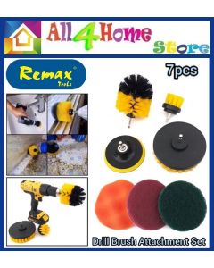 REMAX TOOLS 7PCS DRILL BRUSH ATTACHMENT SET For Floor Mosaic Wall Window Cleaning Purposes Using Cordless Drill