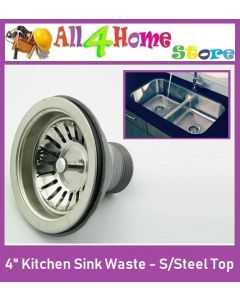 4" Kitchen Sink Waste - Stainless Steel Top