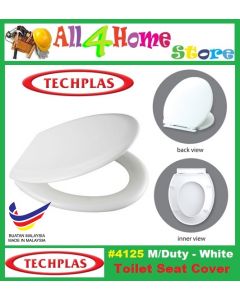 #4125 TECHPLAS Medium Duty Toilet Seat Cover Set - White
