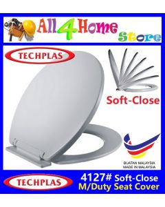4127 TECHPLAS AQUA Medium Duty Soft Close Seat Cover (White)