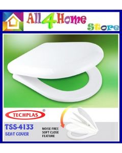 Techplas Dynamic Soft Close TSS-4133 (Top Mount Hinge) Toilet Seat Cover U D Shape Penutup Mangkuk Tandas