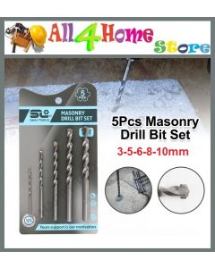 5pcs Masonry Drill Bits Set 3-10mm Ready Stock HSS Material Drilling Bit DIY Hand Tool Kit