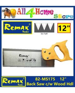 82- MS175 12" REMAX Back Saw c/w Wood Handle 