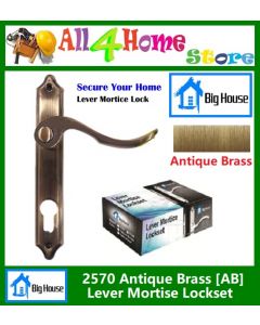 BIG HOUSE 2570AB Lever Mortise Lockset - Antique Brass