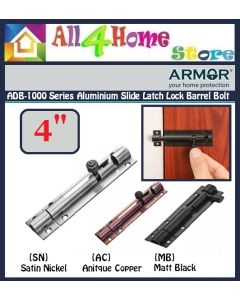  ARMOR ADB-1000 Series Aluminium Slide Latch Lock Barrel Bolt Latch Slide Door Bolt ( SN / AC / MB )