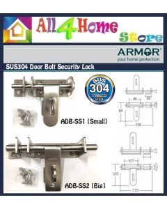 Armor Stainless Steel Door Bolt ADB-SS1 (4"/ 100mm) , ADB-SS2 (7"/170mm)