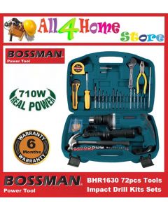 BHR1630 BOSSMAN 720Watt Impact Drill Set c/w 72pcs Tools Kit Set