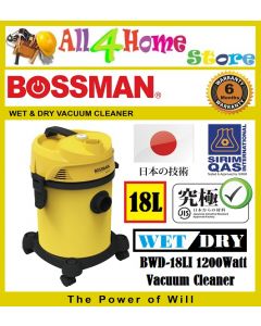 BOSSMAN BWD-18L1 Wet & Dry Vacuum Cleaner 18L 1200W High Quality(SIRIM APPROVED)