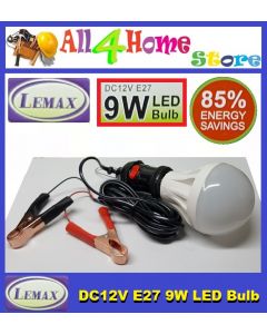 LBD-9 LEMAX DC 12V E27 9W LED BULB c/w 3M Cable & Clips