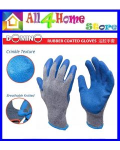 DOMINO Rubber Coated Gloves Electrical Handgloves Half Rubber Glove Scaffolder Sarung Tangan Elektrik Tahan Lasak (Blue)