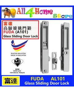 (Silver) FUDA AL101 Glass Sliding Door Lock