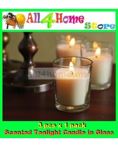 3pcs Tealight Candle in Glass 