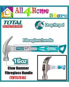 TOTAL TOOLS 16oz Claw Hammer with Fibreglass Handle - THTS7316
