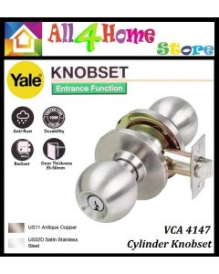 100% Original YALE Stainless Steel Cylindrical Knobset VCA4147 (US32D/US11)