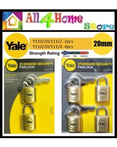 20mm YALE Keyalike Solid Brass Padlock Set Y110/20/111 for Luggage and Tool Box Security